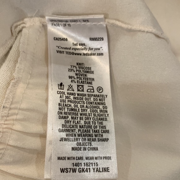 Like new ivory frilly waist Ted Baker sweater size 2 - Picture 4 of 4